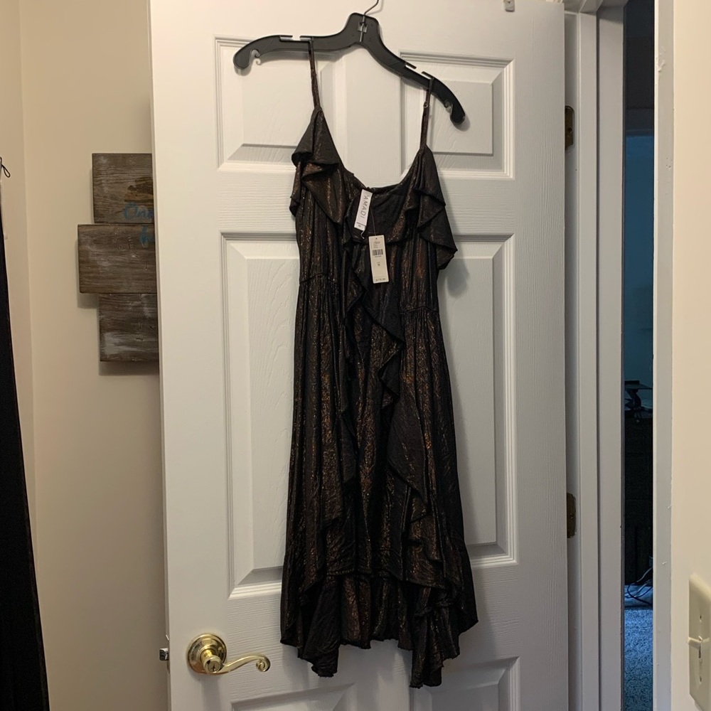 Anthropology Copper And Black Dress Size Medium